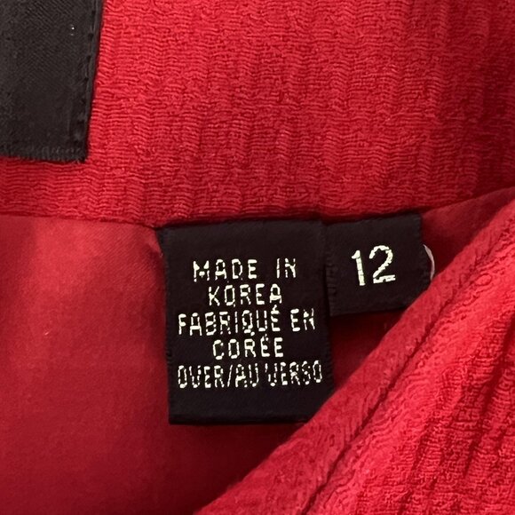 Dana Buchman Women 12 Red Lined Dressy Jacket Button Up Career Wool Blend Blazer - Picture 4 of 11